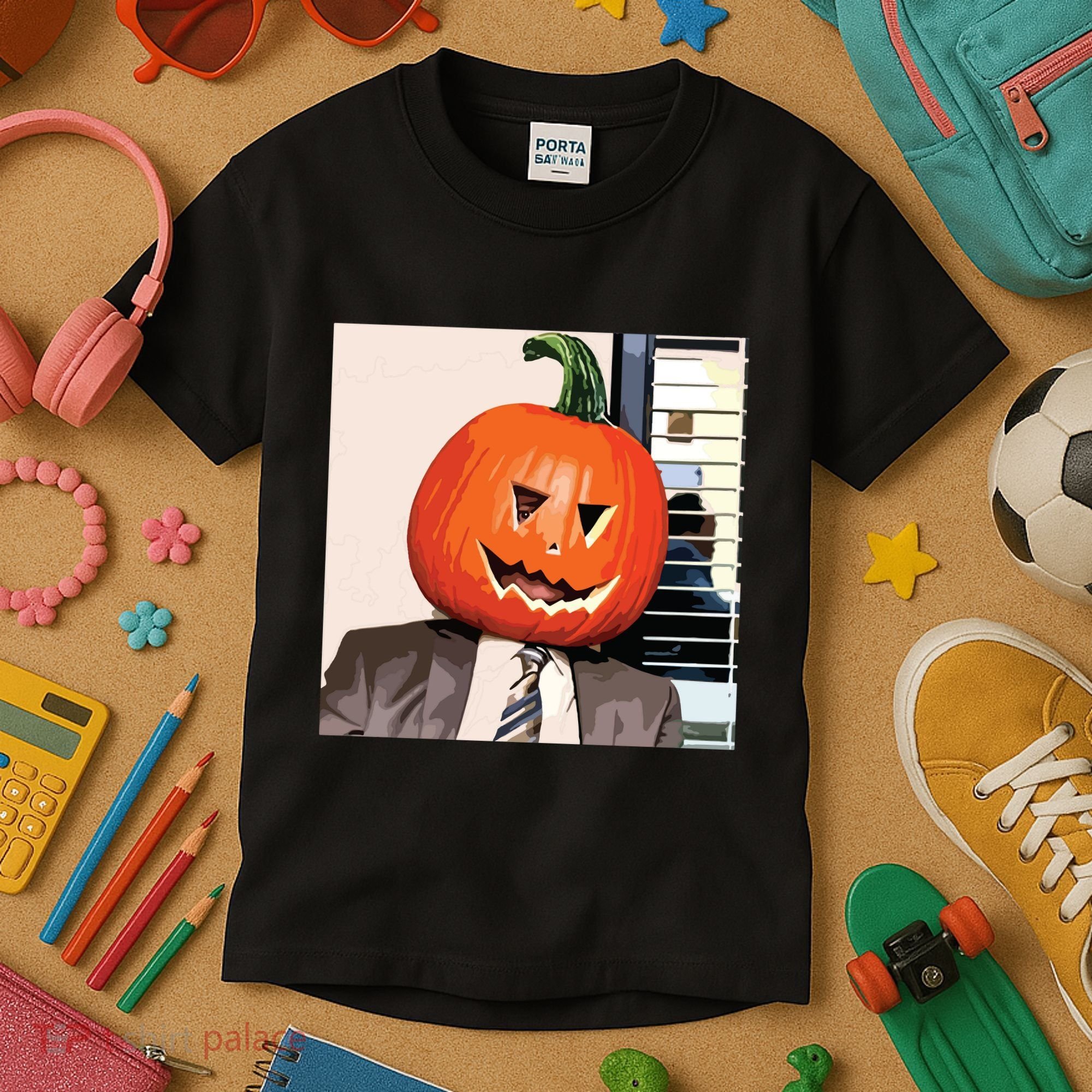 Dwight Pumpkin Head Kids T-Shirt