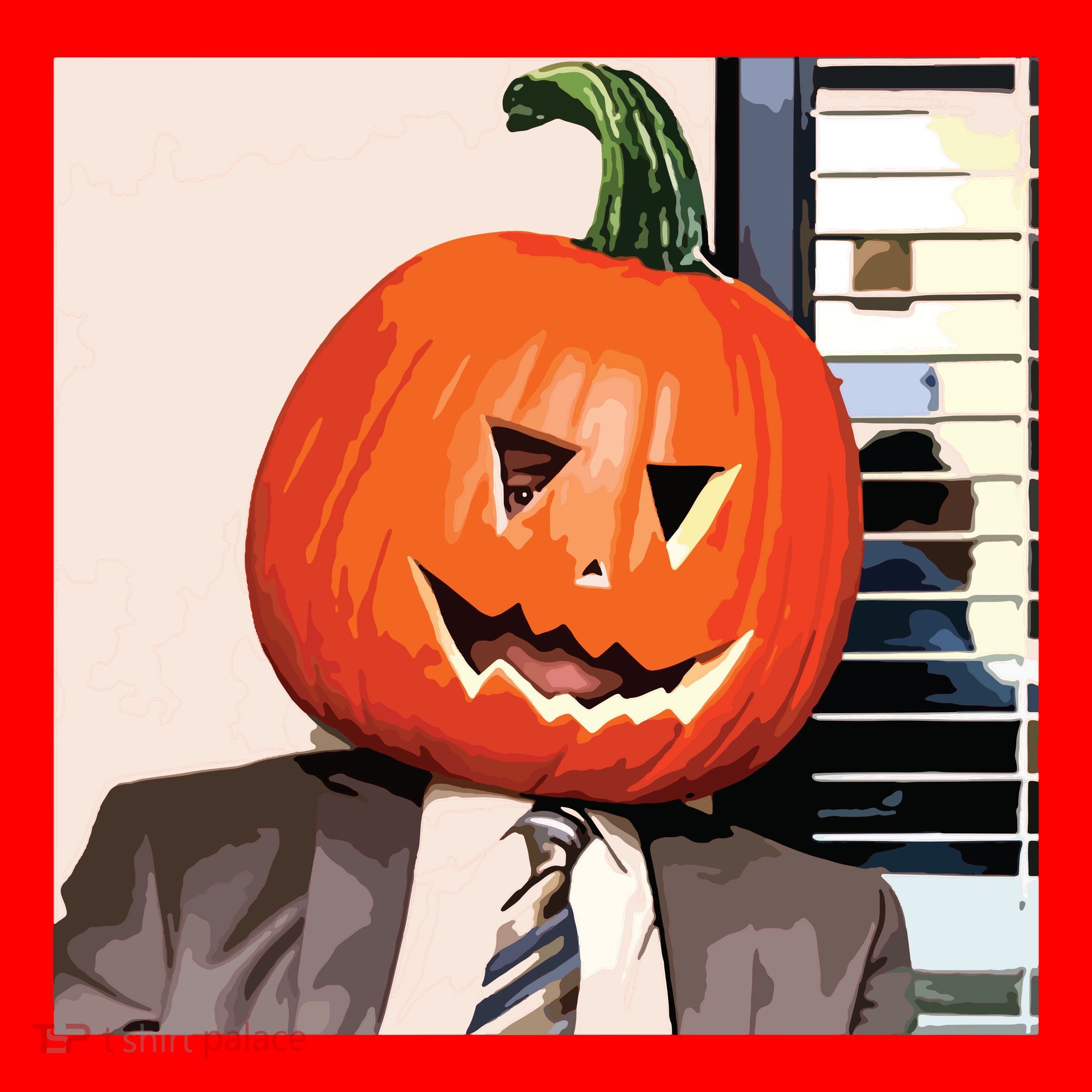 Dwight Pumpkin Head Santa Hat