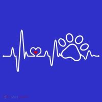 Dog Paw Heartbeat Clothing Cool Gift Dog Paw Gift Mousepad thumb 1