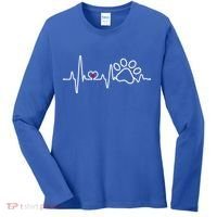 Dog Paw Heartbeat Clothing Cool Gift Dog Paw Gift Women's Long Sleeve Shirt thumb 0