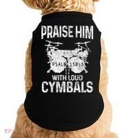 Drummer Praise Him With Loud Cymbals Drumming Christian Doggie Tank thumb 0