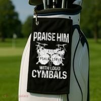 Drummer Praise Him With Loud Cymbals Drumming Christian Golf Towel thumb 2