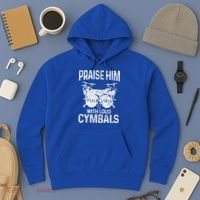 Drummer Praise Him With Loud Cymbals Drumming Christian Hoodie thumb 3