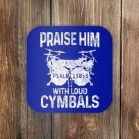 Drummer Praise Him With Loud Cymbals Drumming Christian Coaster thumb 0
