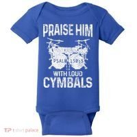 Drummer Praise Him With Loud Cymbals Drumming Christian Baby Bodysuit thumb 0