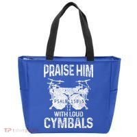 Drummer Praise Him With Loud Cymbals Drumming Christian Tote Bag thumb 0