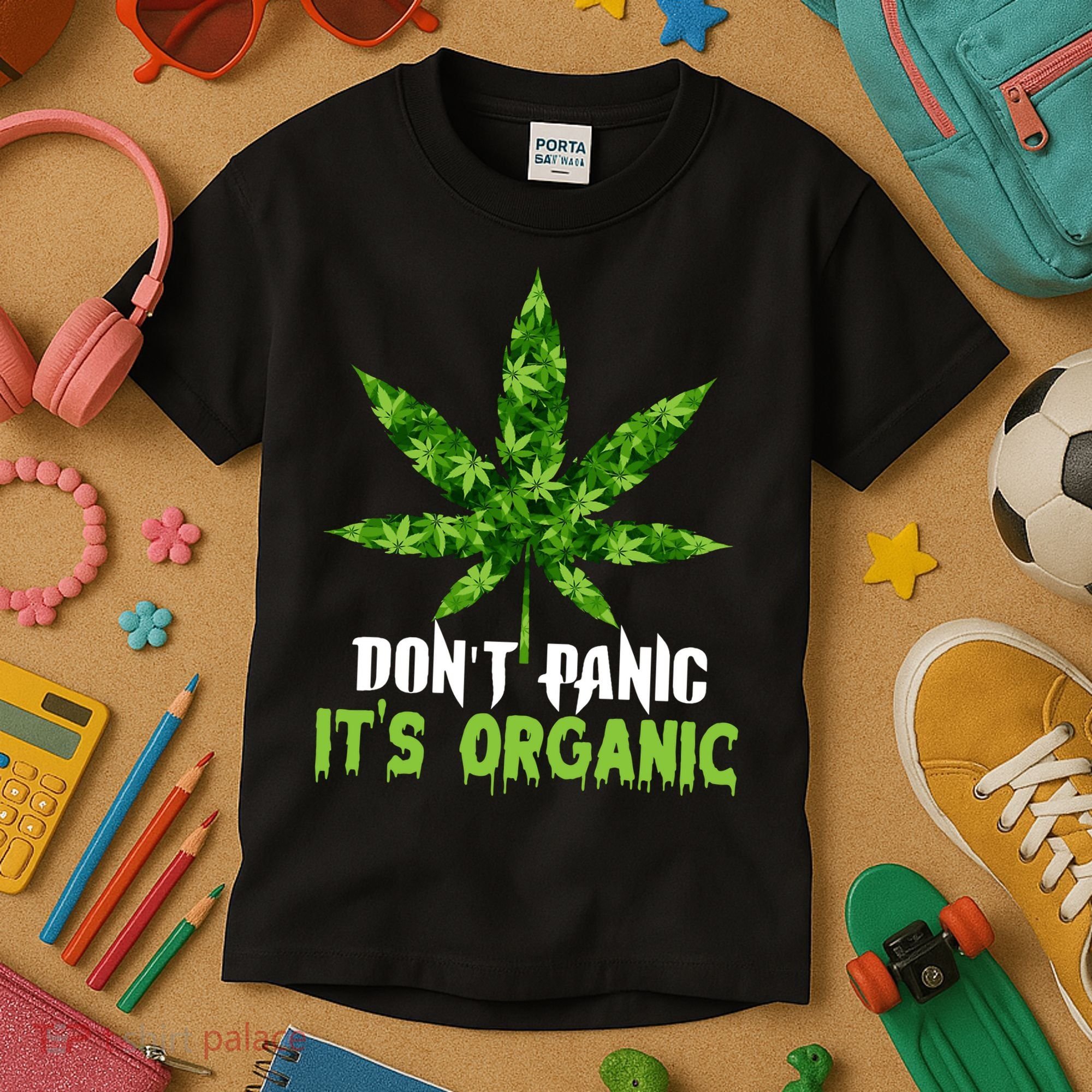 Don't Panic It's Organic Medical Marijuana Kids T-Shirt