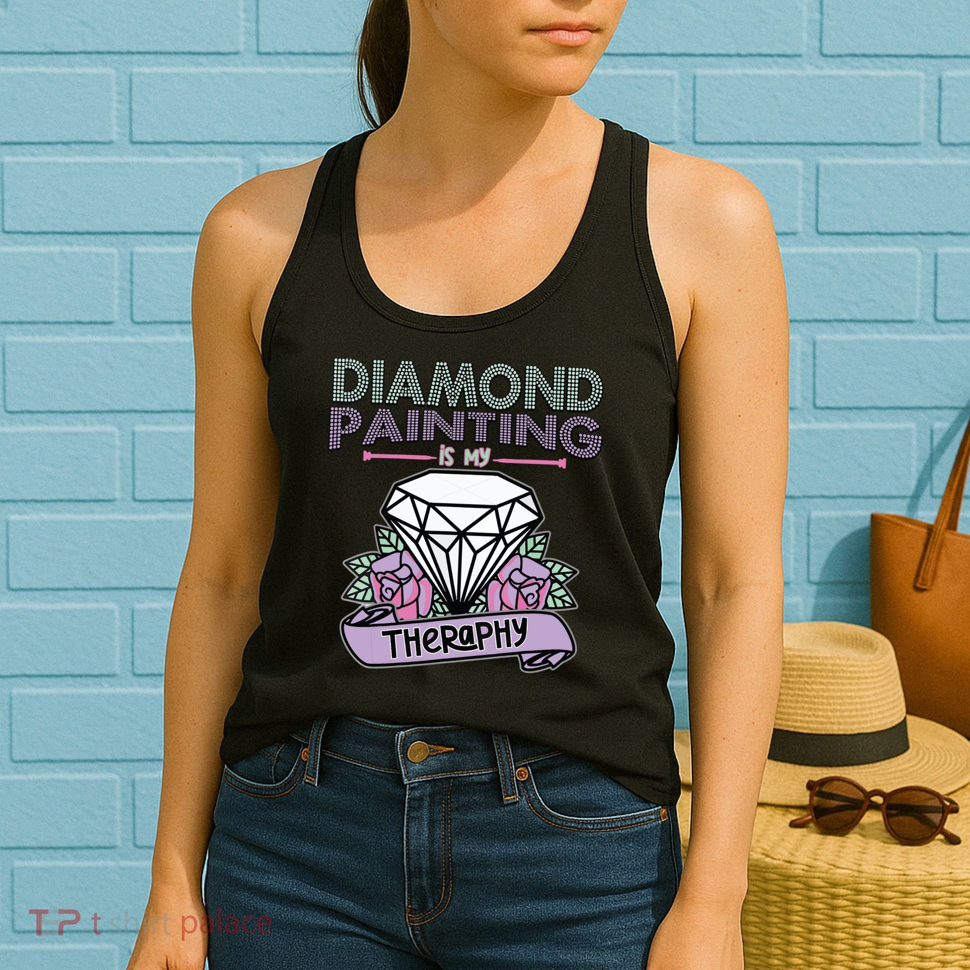 Diamond Painting Is My Therapy Diamond Painting Gifts Women's Tank Top