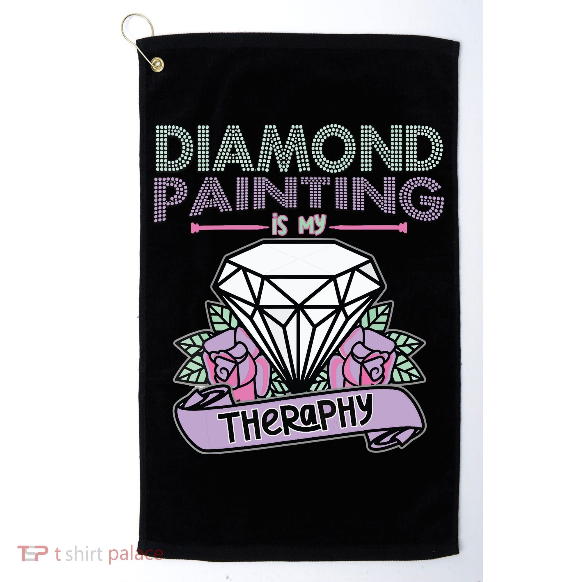 Diamond Painting Is My Therapy Diamond Painting Gifts Golf Towel