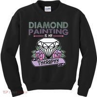 Diamond Painting Is My Therapy Diamond Painting Gifts Kids Sweatshirt thumb 0