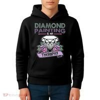 Diamond Painting Is My Therapy Diamond Painting Gifts Kids Hoodie thumb 4