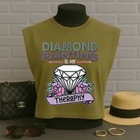 Diamond Painting Is My Therapy Diamond Painting Gifts Garment-Dyed Women's Muscle Tee thumb 3