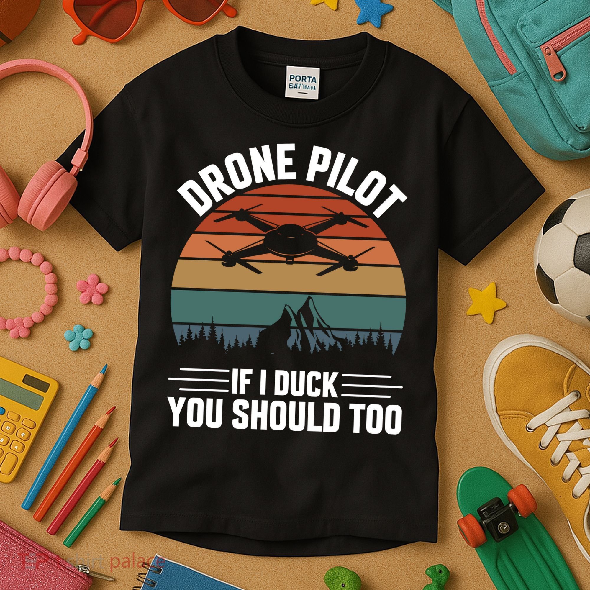 Drone Pilot If I Duck You Should Too Quadcopter Drone Pilot Rc Drones Kids T-Shirt