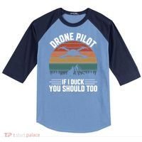 Drone Pilot If I Duck You Should Too Quadcopter Drone Pilot Rc Drones Raglan Baseball Sleeve Shirt thumb 0