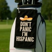 Dont Panic Im Hispanic Golf Towel thumb 2