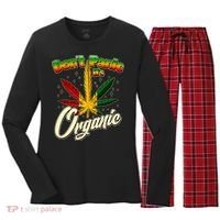 Dont Panic Its Organic Weed Marijuana Women's Long Sleeve Flannel Pajama Set  thumb 0
