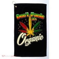 Dont Panic Its Organic Weed Marijuana Golf Towel thumb 0