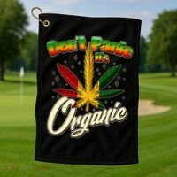 Dont Panic Its Organic Weed Marijuana Golf Towel thumb 1