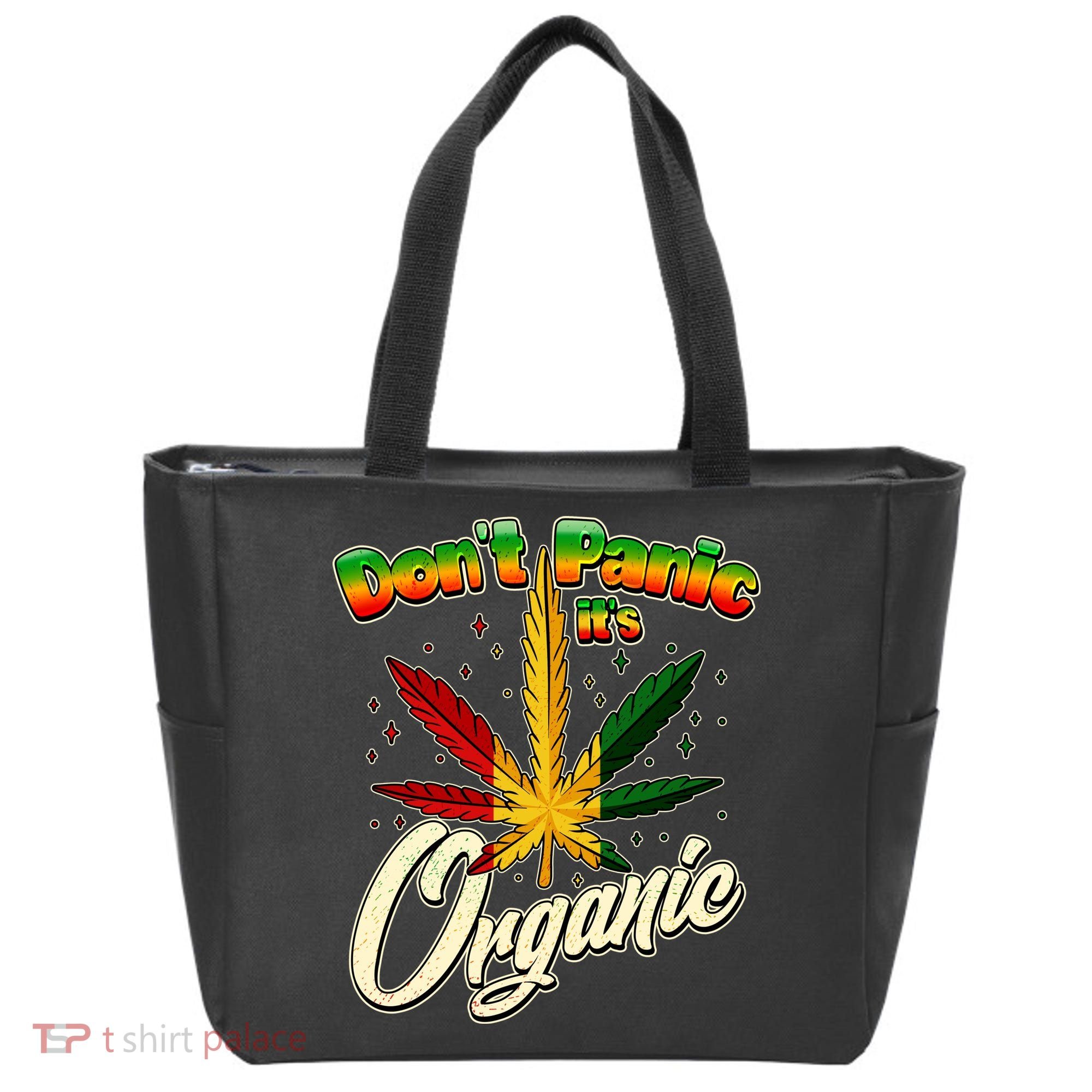 Dont Panic Its Organic Weed Marijuana Tote Bag