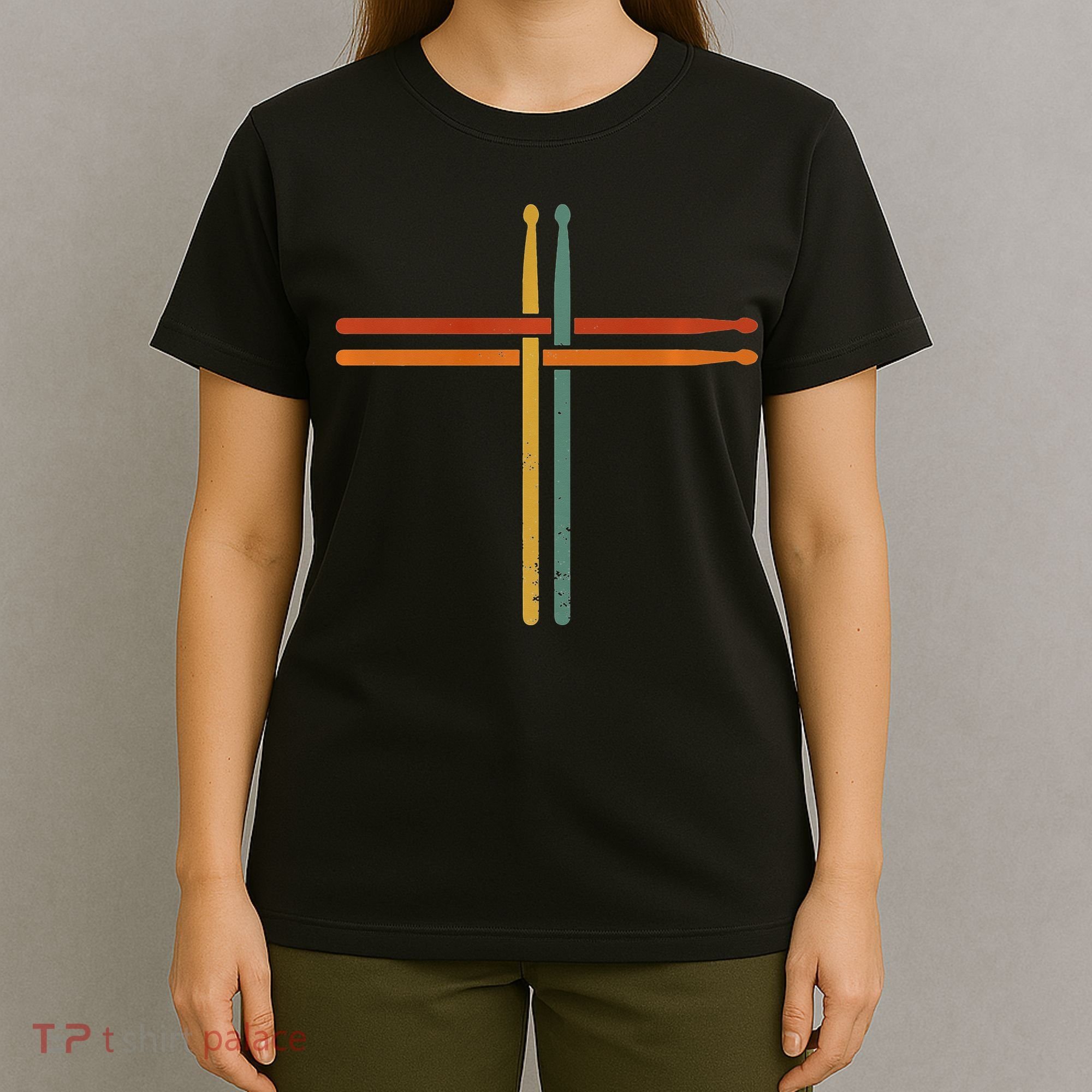 Drumming Percussion Jesus Christian Drummer Drum Stick T-Shirt