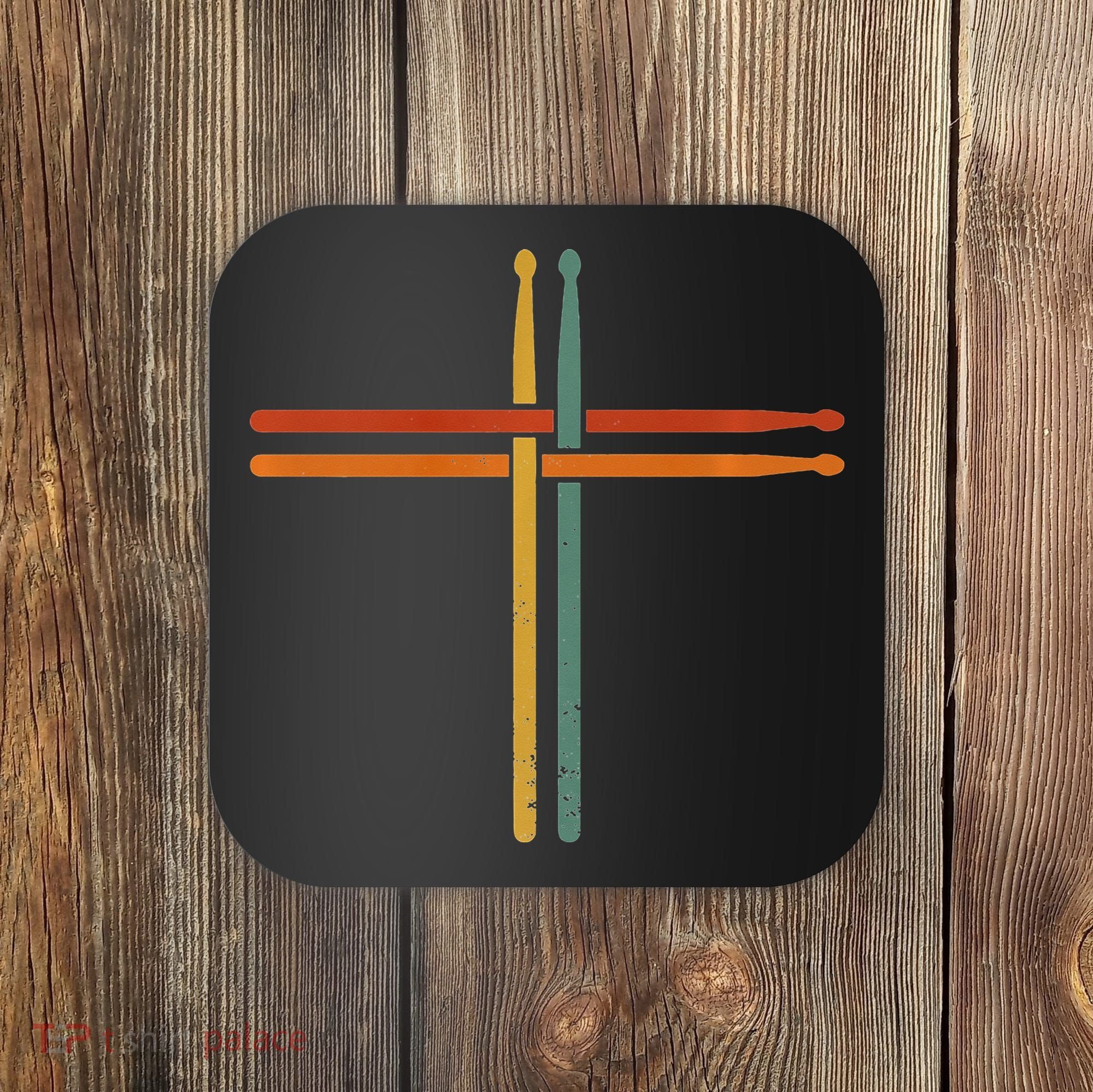 Drumming Percussion Jesus Christian Drummer Drum Stick Coaster