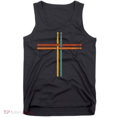 Drumming Percussion Jesus Christian Drummer Drum Stick Tank Top