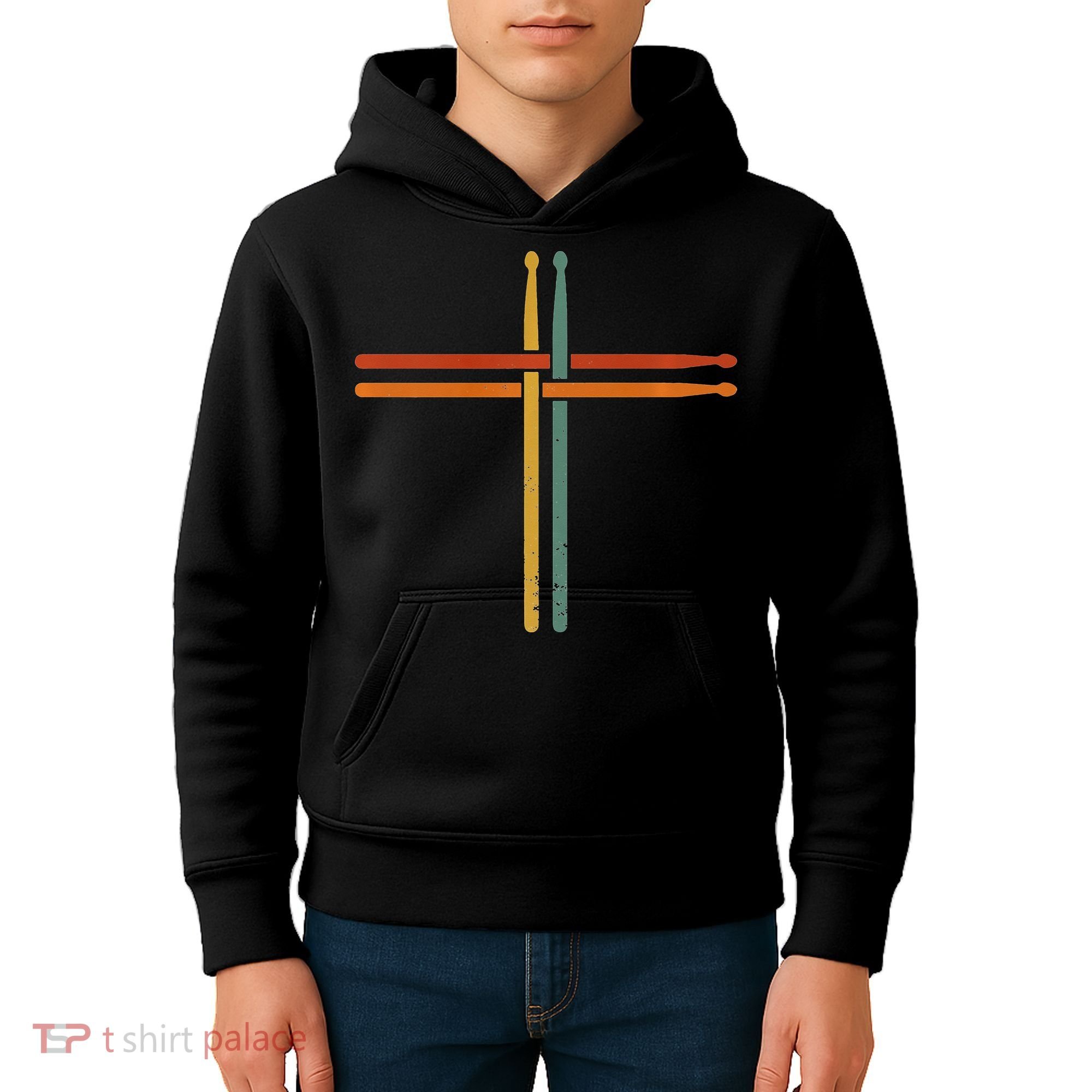 Drumming Percussion Jesus Christian Drummer Drum Stick Kids Hoodie
