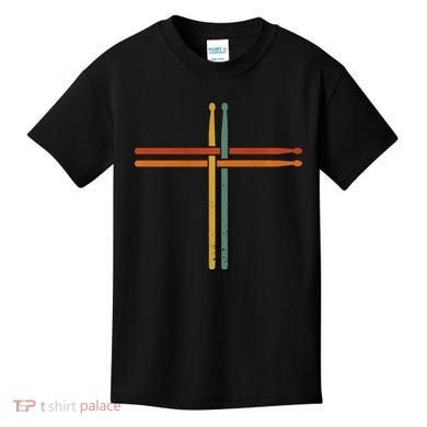 Drumming Percussion Jesus Christian Drummer Drum Stick Kids T-Shirt