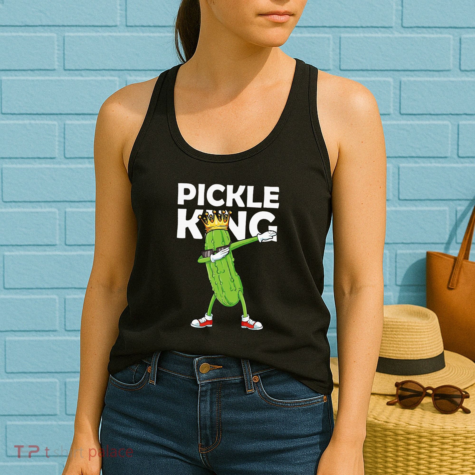 Dabbing Pickle King Cucumber Dab Funny Veggie Vegetarian Women's Tank Top