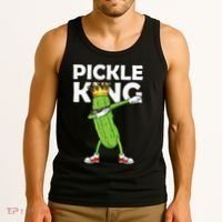 Dabbing Pickle King Cucumber Dab Funny Veggie Vegetarian Tank Top thumb 3