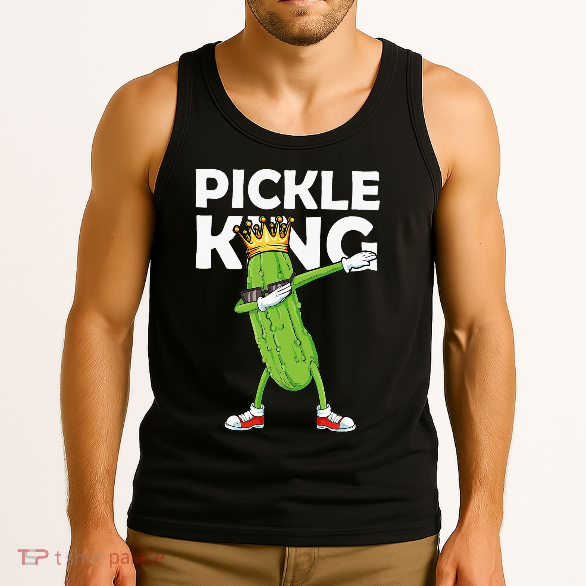 Dabbing Pickle King Cucumber Dab Funny Veggie Vegetarian Tank Top