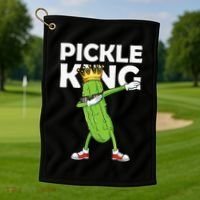 Dabbing Pickle King Cucumber Dab Funny Veggie Vegetarian Golf Towel thumb 1