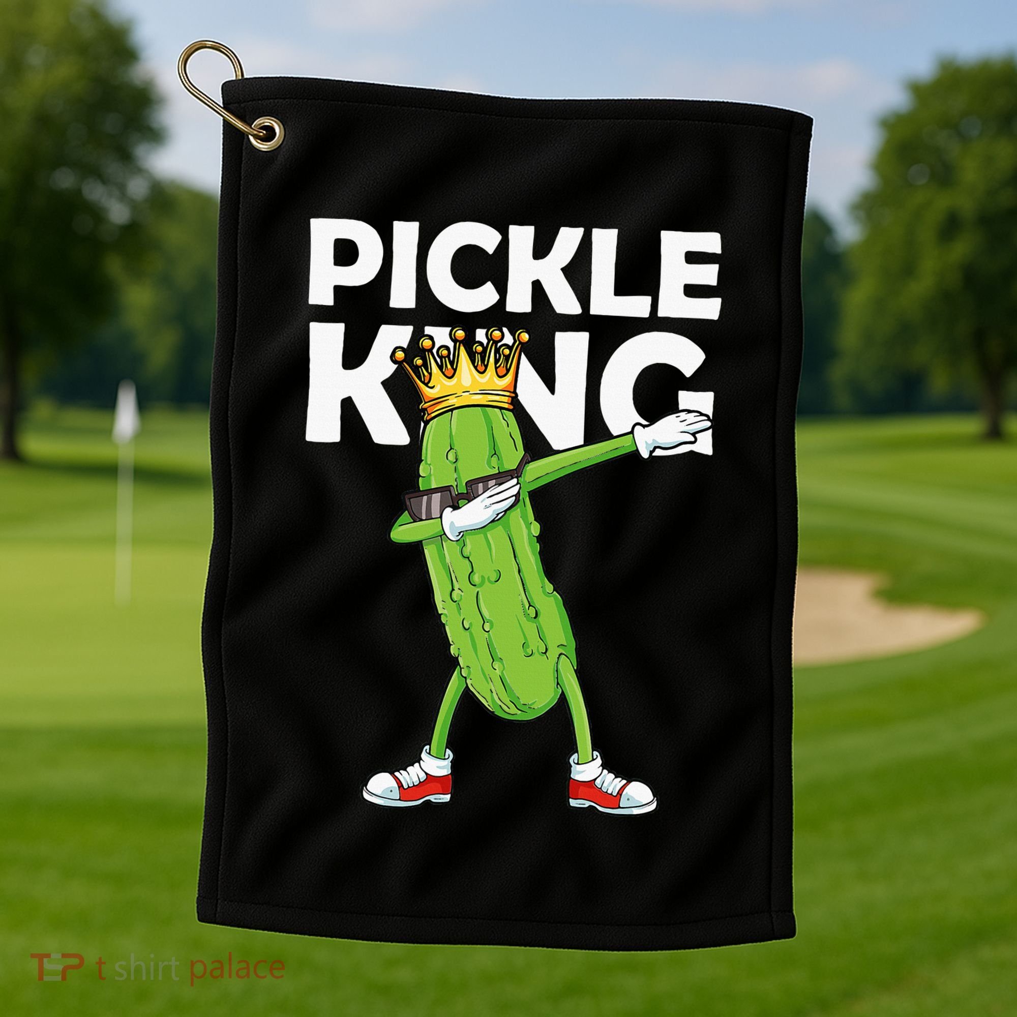 Dabbing Pickle King Cucumber Dab Funny Veggie Vegetarian Golf Towel