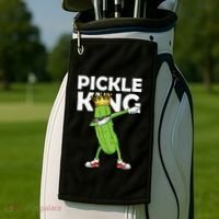 Dabbing Pickle King Cucumber Dab Funny Veggie Vegetarian Golf Towel thumb 2