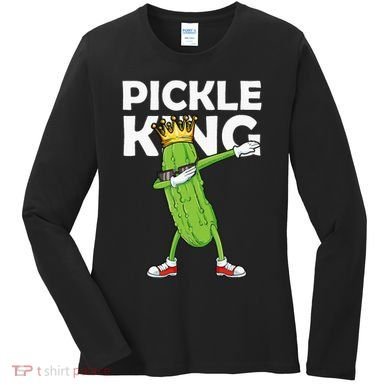 Dabbing Pickle King Cucumber Dab Funny Veggie Vegetarian Women's Long Sleeve Shirt