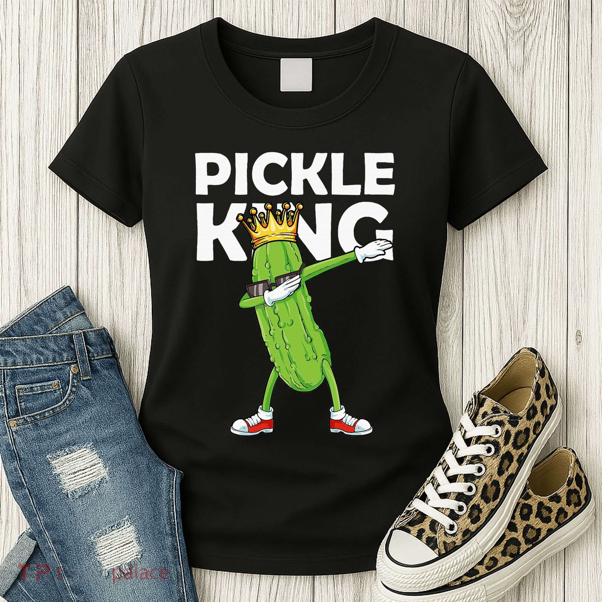 Dabbing Pickle King Cucumber Dab Funny Veggie Vegetarian Women's T-Shirt