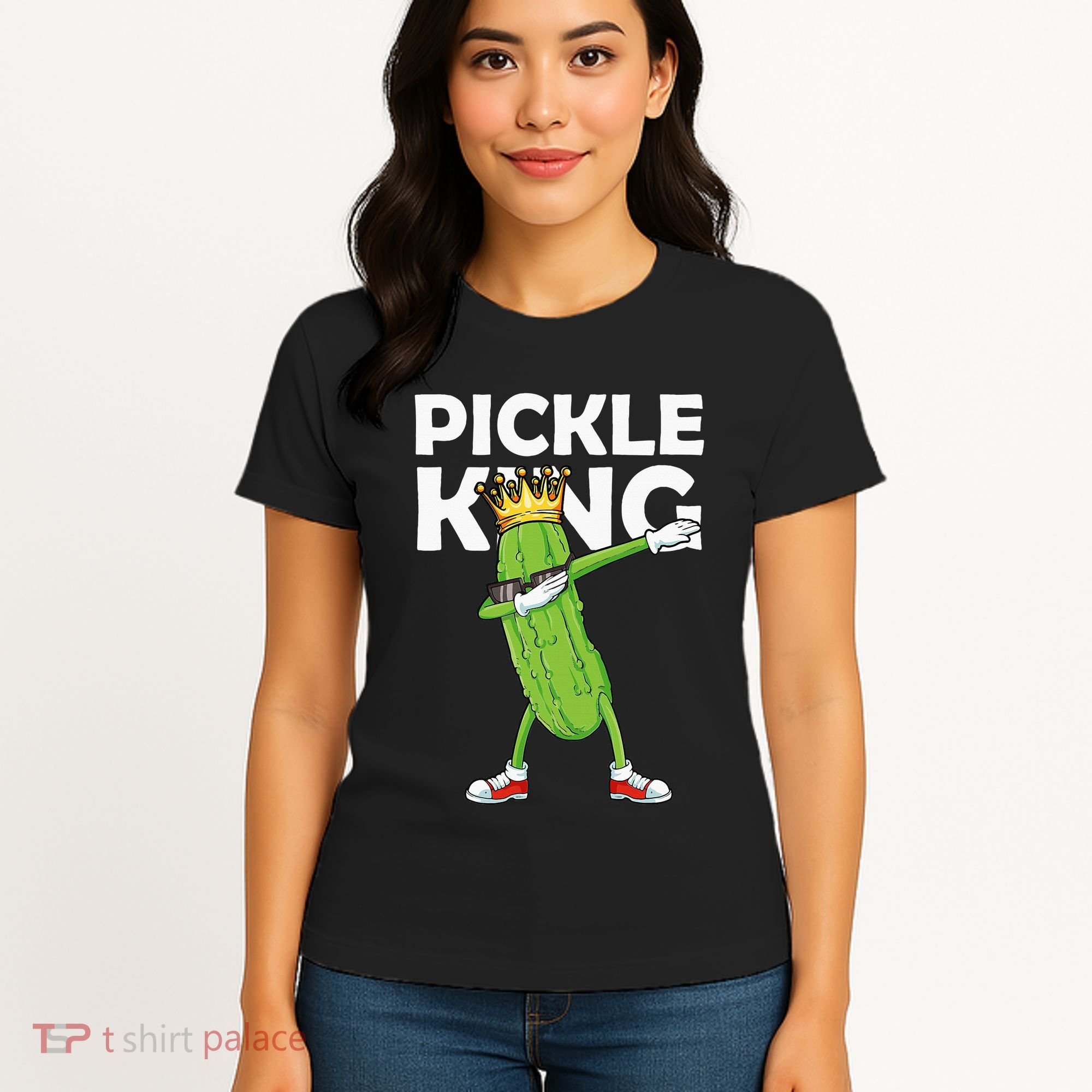 Dabbing Pickle King Cucumber Dab Funny Veggie Vegetarian Women's T-Shirt