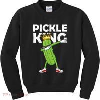 Dabbing Pickle King Cucumber Dab Funny Veggie Vegetarian Kids Sweatshirt thumb 0