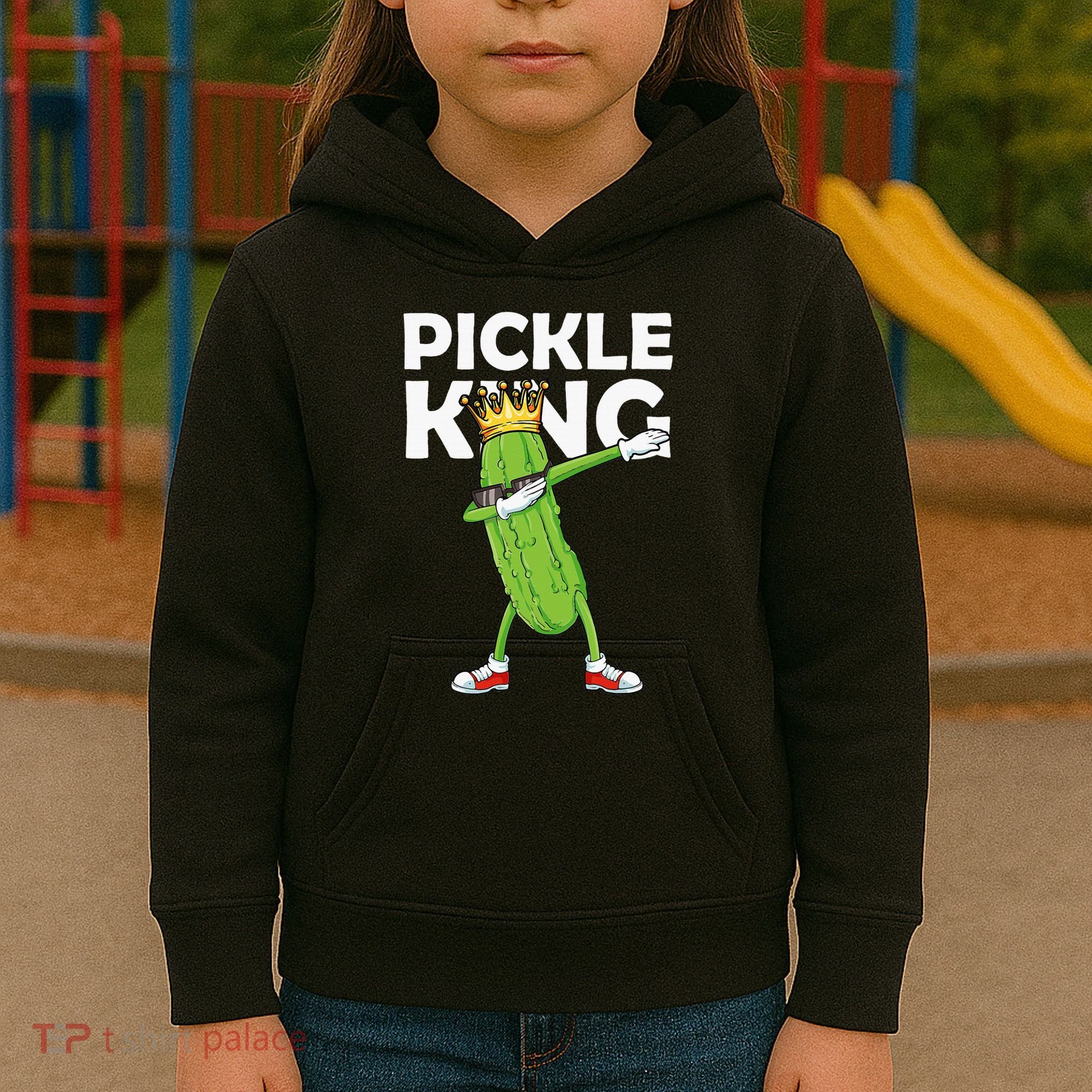 Dabbing Pickle King Cucumber Dab Funny Veggie Vegetarian Kids Hoodie