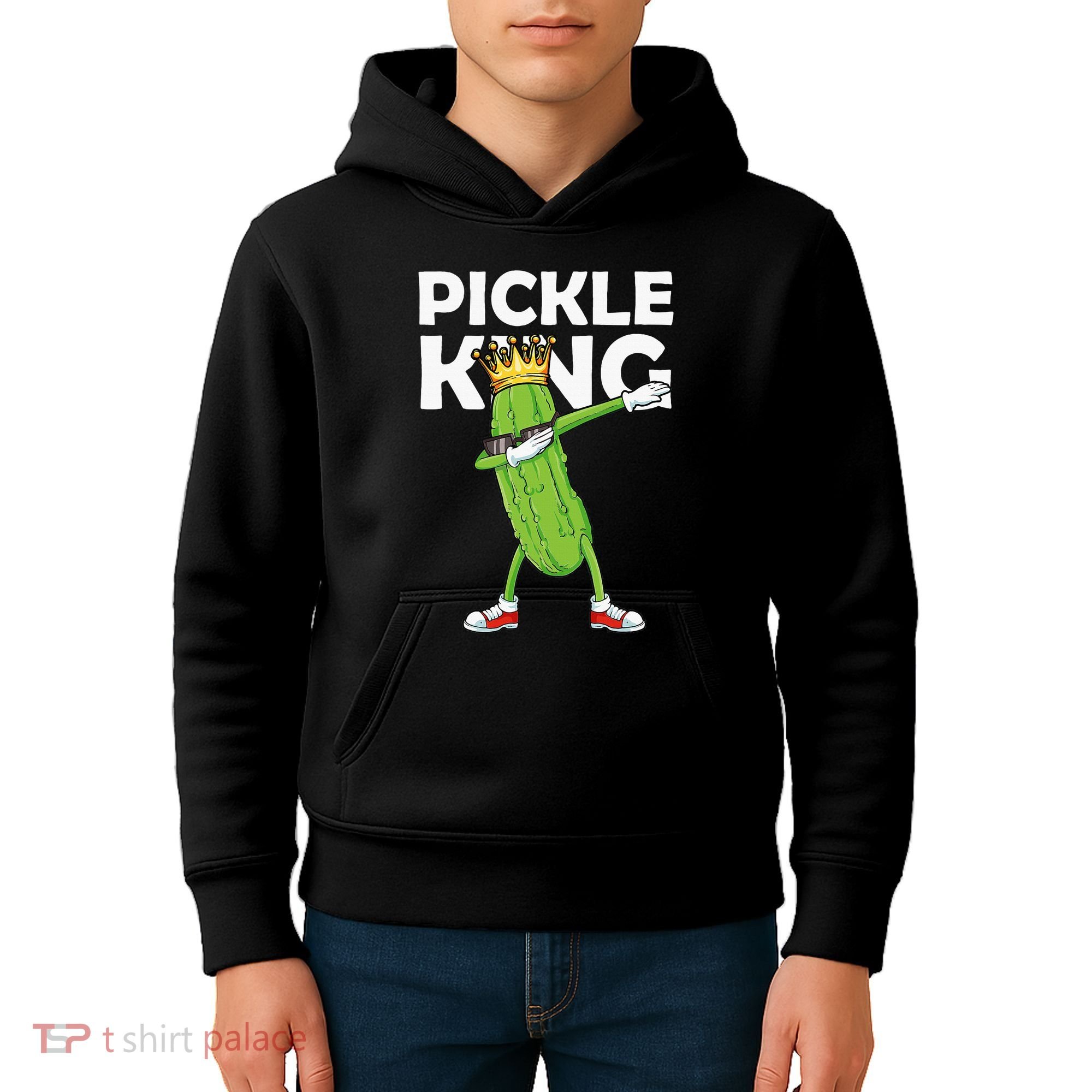 Dabbing Pickle King Cucumber Dab Funny Veggie Vegetarian Kids Hoodie