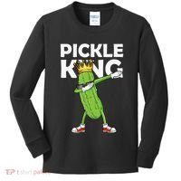 Dabbing Pickle King Cucumber Dab Funny Veggie Vegetarian Kids Long Sleeve Shirt thumb 0