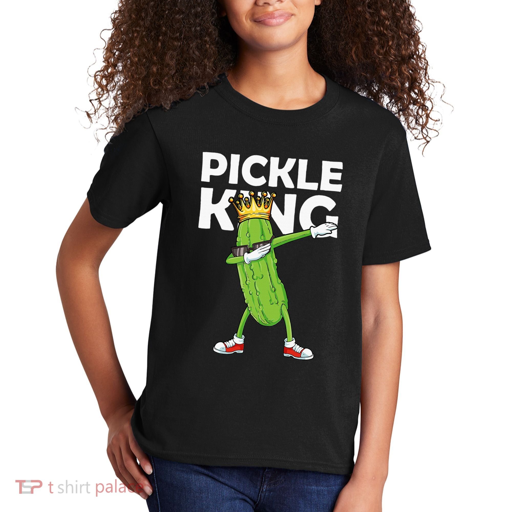 Dabbing Pickle King Cucumber Dab Funny Veggie Vegetarian Kids T-Shirt
