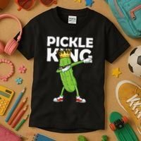 Dabbing Pickle King Cucumber Dab Funny Veggie Vegetarian Kids T-Shirt thumb 3