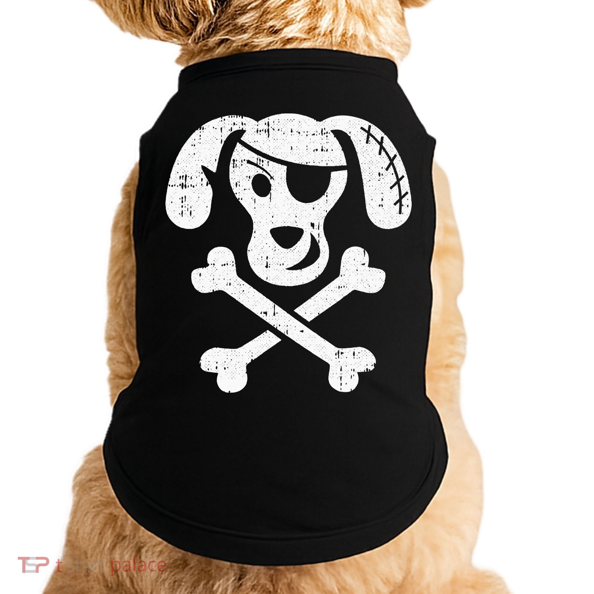 Dog Pirate Lazy Halloween Costume Puppy Skull Crossbones Doggie Tank