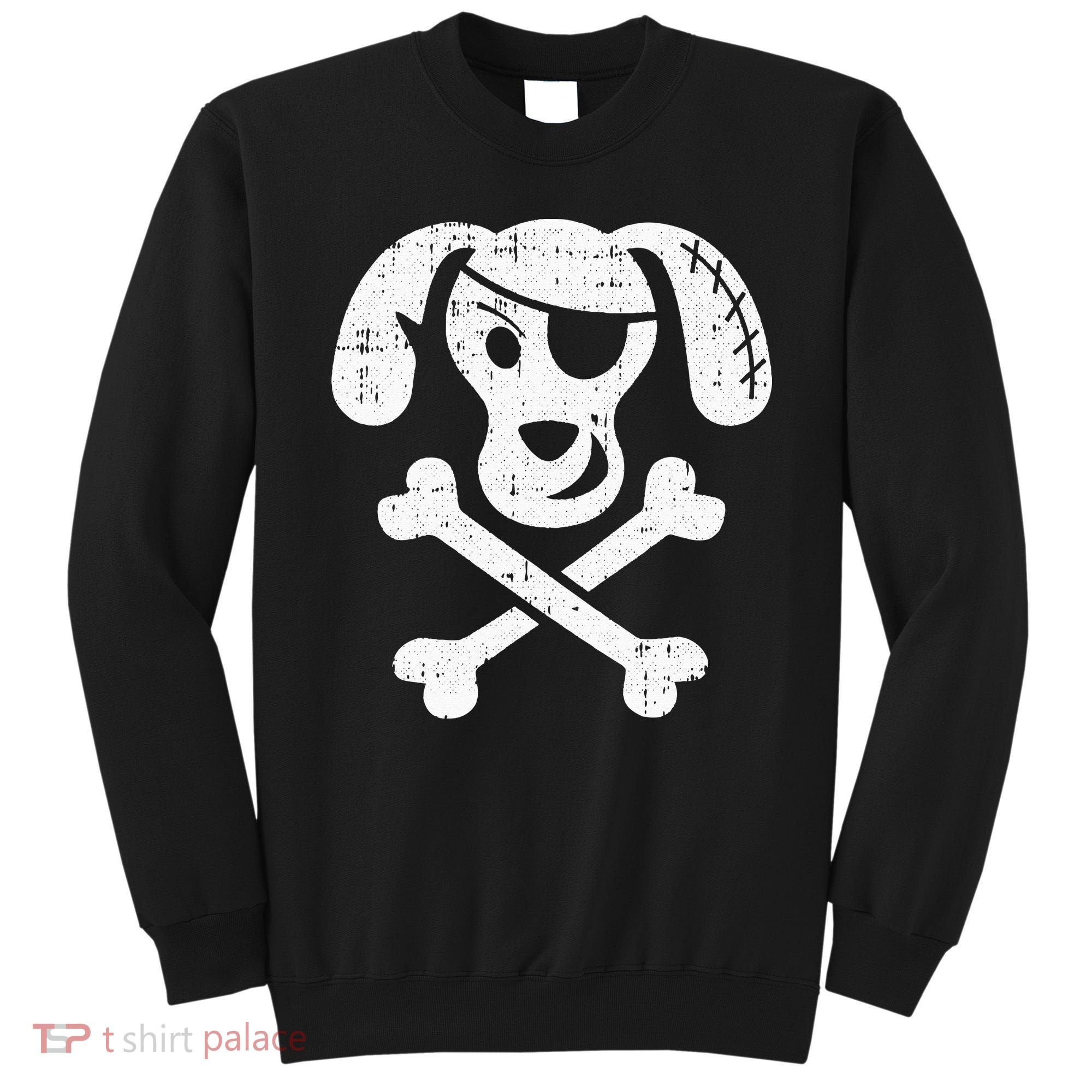 Dog Pirate Lazy Halloween Costume Puppy Skull Crossbones Sweatshirt