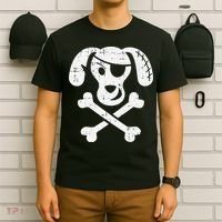 Dog Pirate Lazy Halloween Costume Puppy Skull Crossbones T-Shirt thumb 6