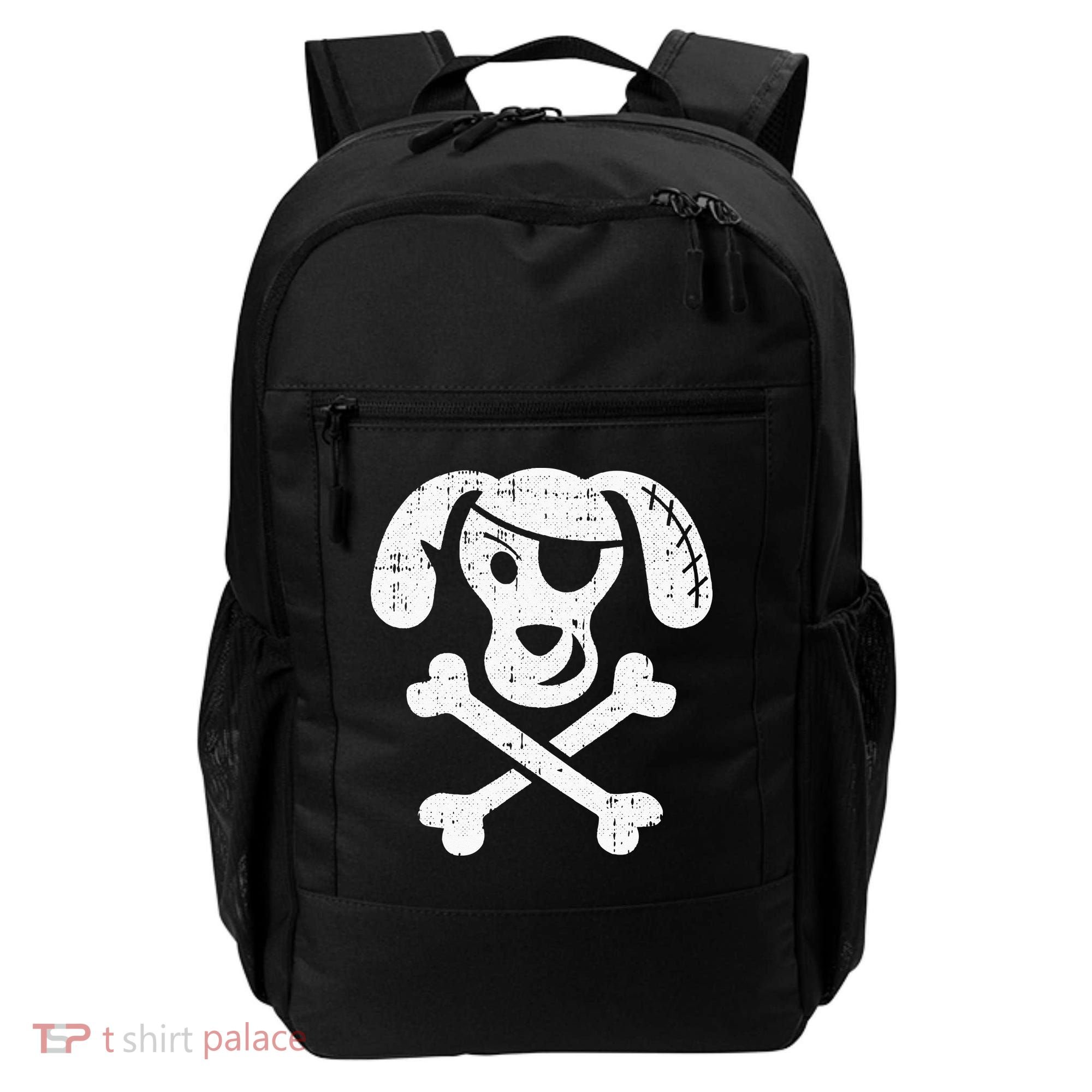 Dog Pirate Lazy Halloween Costume Puppy Skull Crossbones Backpack
