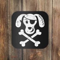 Dog Pirate Lazy Halloween Costume Puppy Skull Crossbones Coaster thumb 0