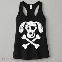 Dog Pirate Lazy Halloween Costume Puppy Skull Crossbones Women's Tank Top thumb 3