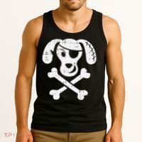 Dog Pirate Lazy Halloween Costume Puppy Skull Crossbones Tank Top thumb 3